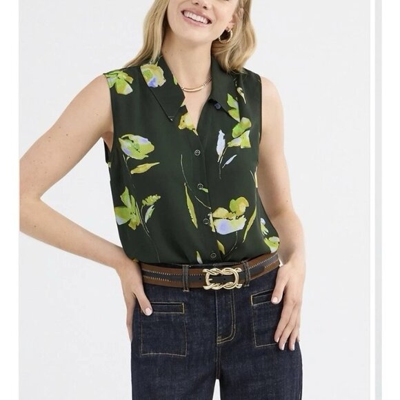 CABI Placid Button Down Top Multicolor Floral Sz S #4740  NWT - Picture 1 of 6